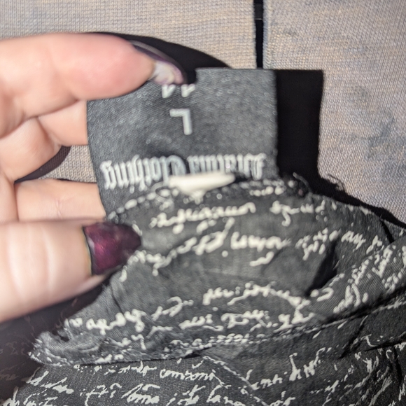 Dracula Clothing Black and White Puff Sleeve Peasant Dress - Picture 4 of 4